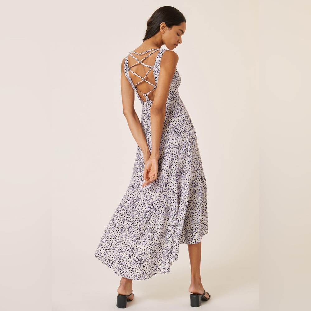 Anthropologie Hutch Floral High-Low Wrap Midi Dress
